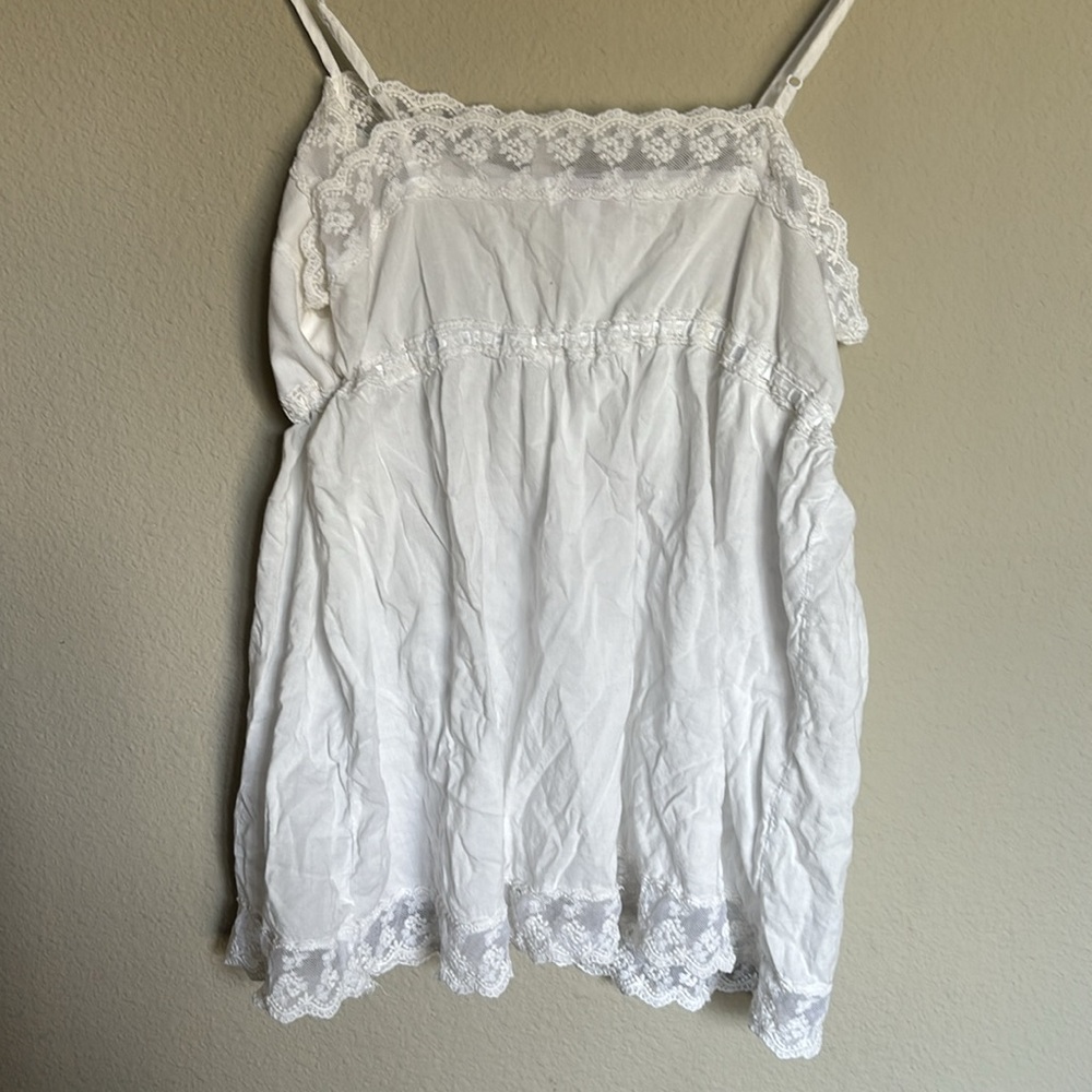 Candies Large White Lace Ribbon Coquette Babydoll Y2K Top - Picture 6 of 6